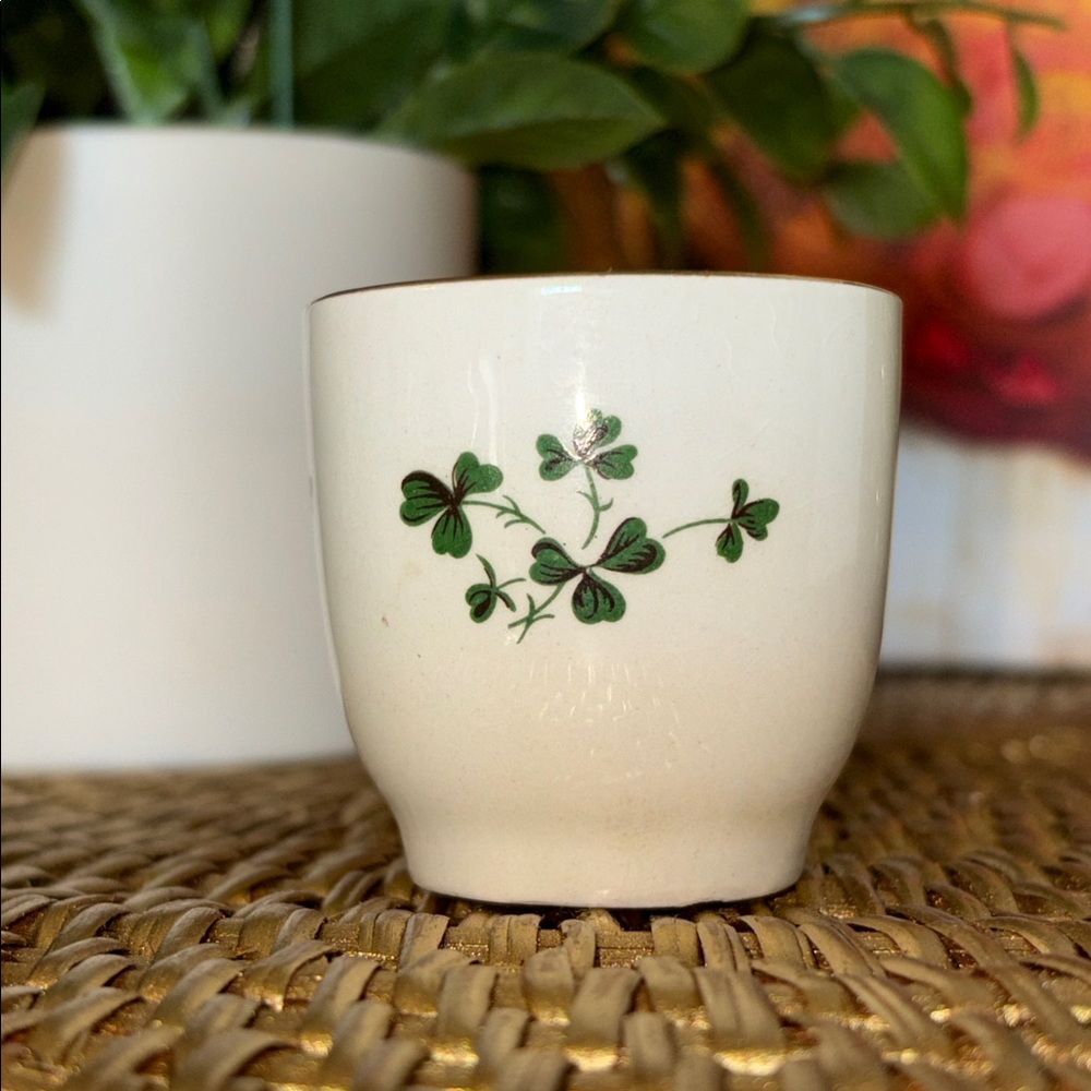 Collector’s Piece, Vintage Carrigaline Pottery Porcelain Shamrock Egg Cup